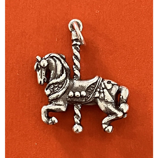 Pre-Owned James Avery Retired Silver VINTAGE Carousel Horse LARGER SIZE Pendant Or Charm