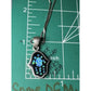 Vintage Sterling Silver Mosaic Opal Hamsa Hand Pendant Or Charm W/ 16” Necklace