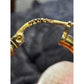 Vintage HAN 925 Gold Tone Sterling Silver Textured Oval Hoop Earrings