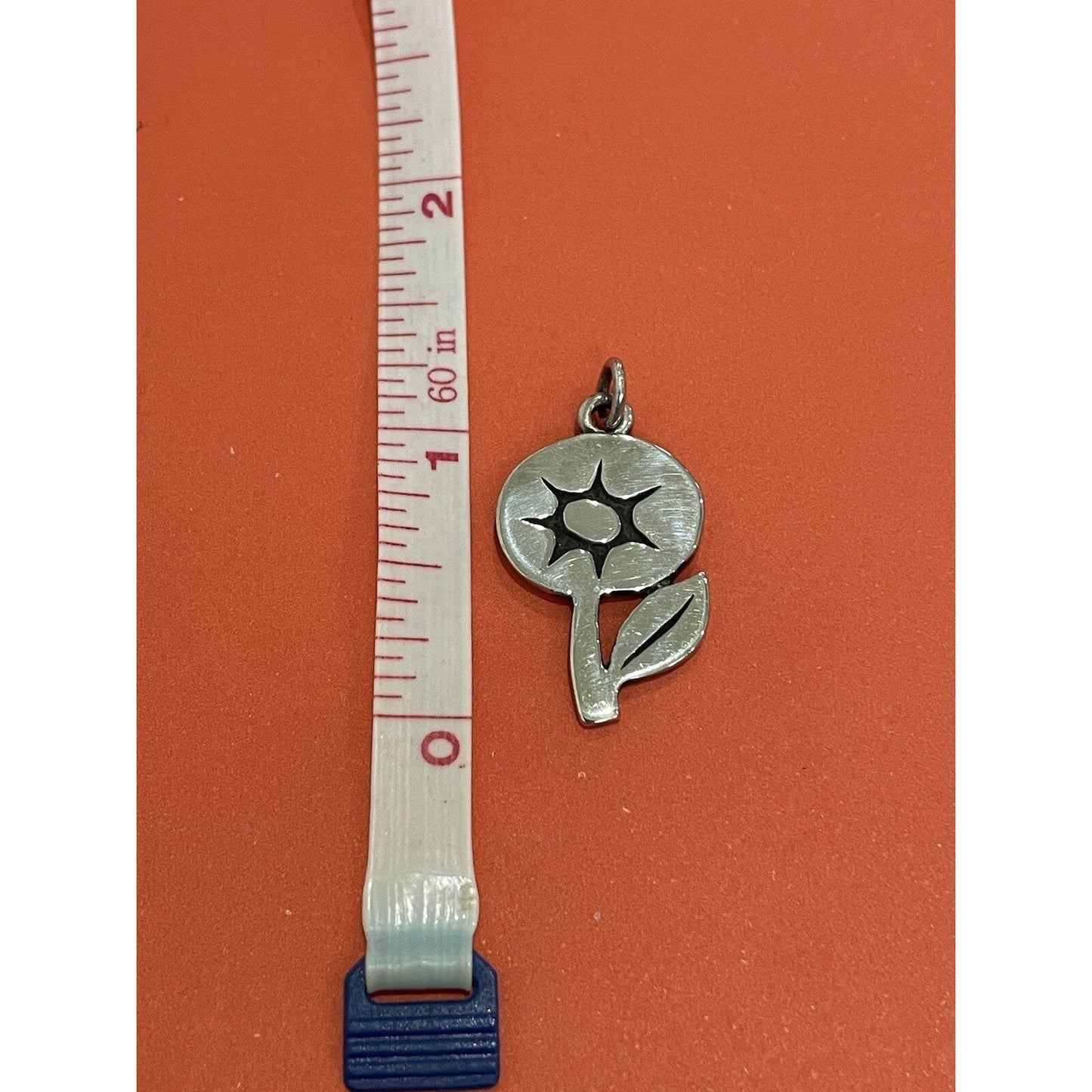 James Avery Retired Vintage Retro Large Silver Flower Charm Or Pendant Pre-Owned