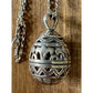Pre Owned James Avery Retired X Large 3D Fleur De Lis Filigree Egg Pendant W/ 18” Necklace