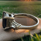Vintage Smoky Quartz Ring 925 Sterling Silver Size 7.5 Square Cut Solitaire