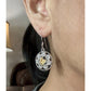 Vintage Sterling Silver Two Tone Butterfly Flower 1.5” Dangle Drop Boho Earrings