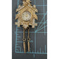 Vintage Lind 14KGE Rhinestone Cuckoo Clock Quartz Watch Brooch Pendant