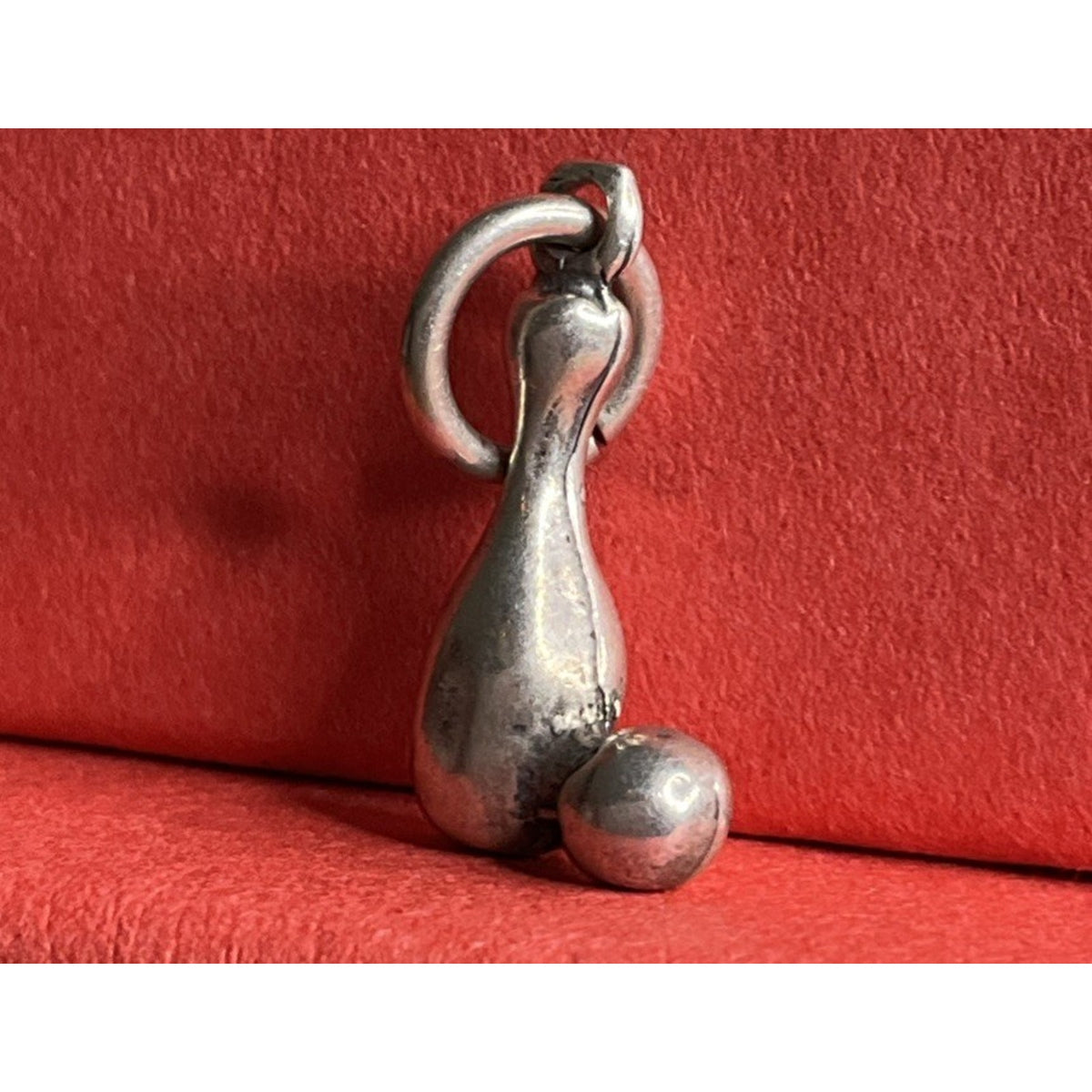 Vintage 925 Sterling Silver Bowling Pin & Ball Charm Pendant Sports Theme