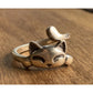 Vintage Sterling Silver Cat Ring 925 Sleeping Kitty Ring Size 4.5 Animal Jewelry