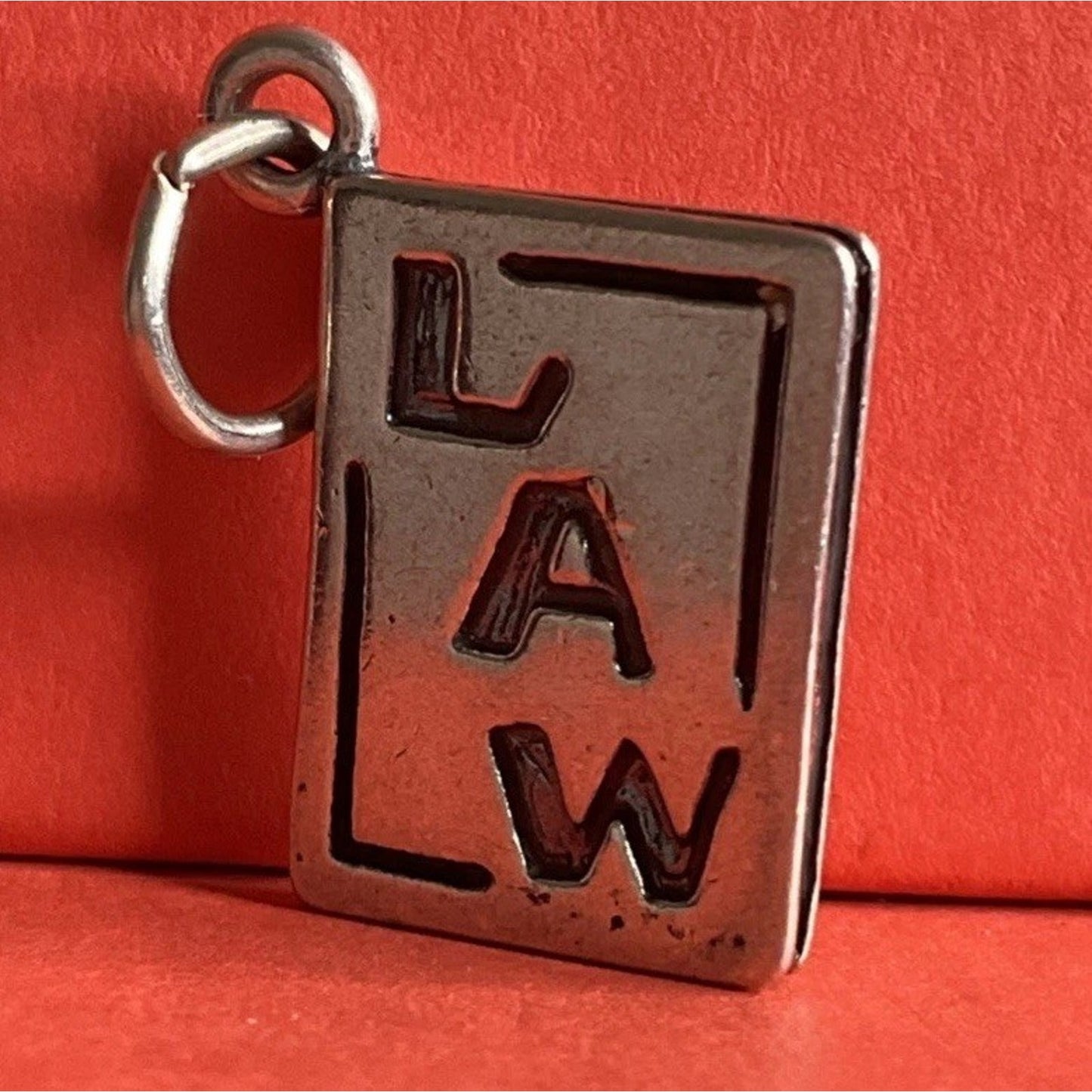 Vintage Sterling Silver LAW Book Charm