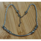Vintage Brighton Silver Plated Curved Bar Bead Woven Chain Necklace 21” Adjustab