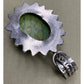 Vintage Sterling Silver Green Turquoise Style Stone Pendant Southwestern Boho
