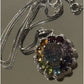 Vintage Victorian 925 Sterling Rainbow Gemstone Druzy Pendant Necklace 18”