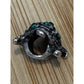Vintage MA Michael Anthony 925 Italy Sterling Silver Turtle Green Crystals Charm