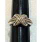 Vintage Tiffany & Co Signature Cross Ring 18k Yellow Gold & Sterling 925 Sz 8.5