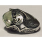 Vintage Carolyn Pollack Sterling Silver Green Prehnite Southwestern Ring Sz 7.5