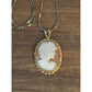 Danecraft Italy 925 Gold Vermeil Chain w/ Vintage Shell Cameo Pendant 20”