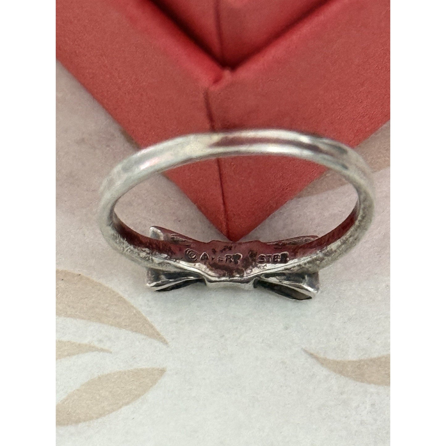 Pre Owned James Avery Retired Sterling Silver Bow Ring Size 4