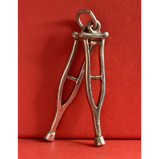 Vintage Sterling Silver Crutches Charm