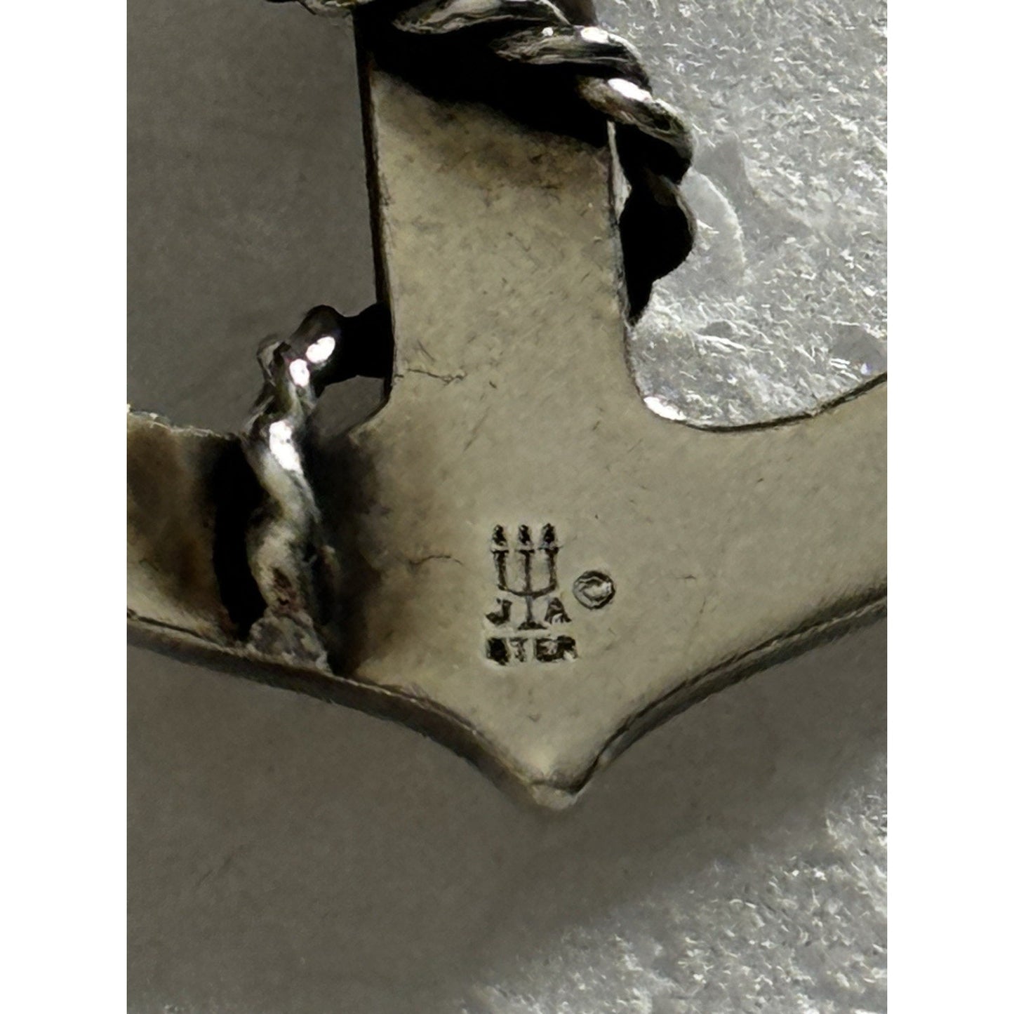 Pre owned James Avery Retired RARE 925 Silver Roped Anchor Pendant 1.5” Faith Hope & Love