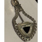 Michael Dawkins 925 Sterling Silver Black Onyx Pendant Enhancer Chain Link 17g