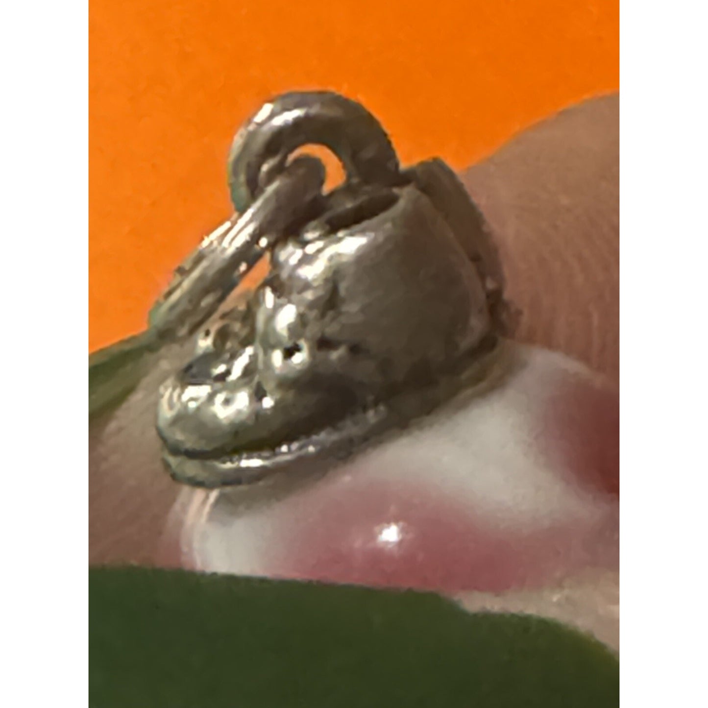 James Avery Retired Baby Girl Shoes Heart Glass Art Finial Charm Pre-Owned