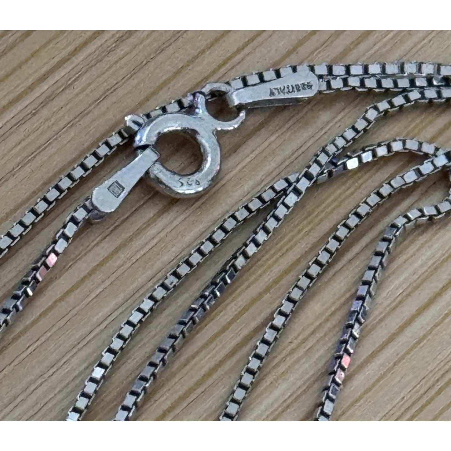 Vintage Italian Madonna Virgin Mary Pendant with Italy Sterling Silver Necklace