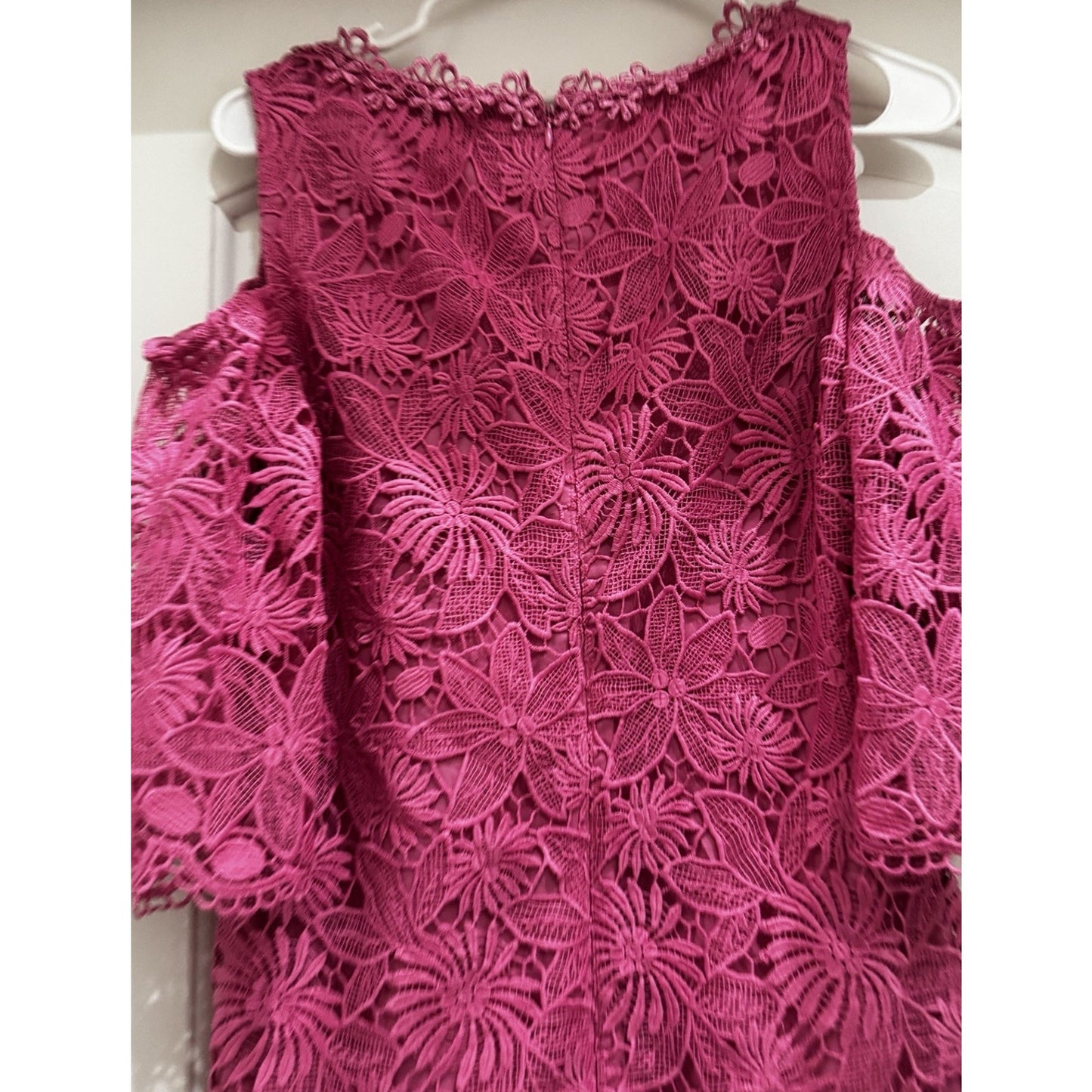 Kobi Halperin Edna Cold Shoulder Embroidered Floral Lace Pink Dress Size 6