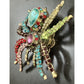 BNWOT Multi Color Rhinestone Silver Long Legs Spider Scarf Magnetic Brooch Pin
