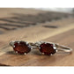 Sterling Silver Garnet Dangle Earrings Red January Birthstone Drop Signed R 925