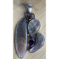 Large Artisan Mother of Pearl Amethyst Citrine Statement Pendant 55g 5” X 2.5”