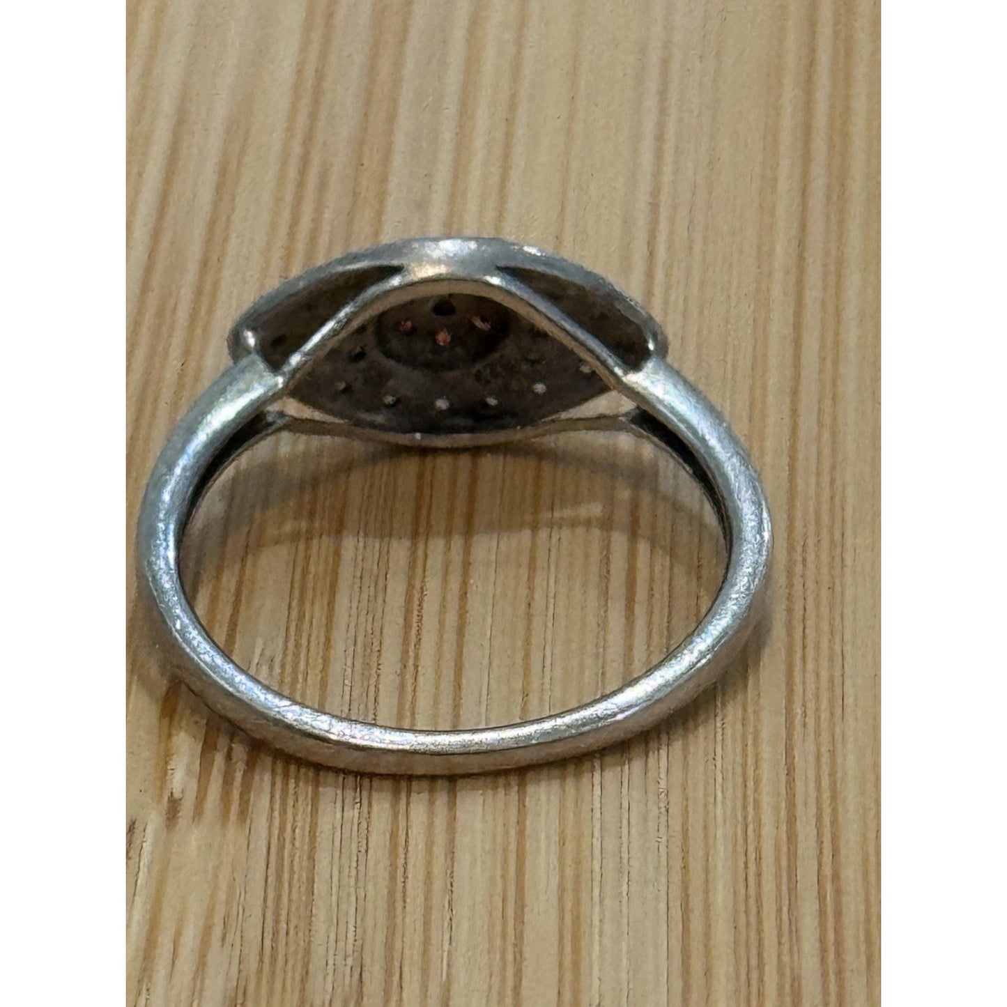 Vintage HSN Rarities Carol Brodie Sterling Silver Evil Eye Red Sapphire Ring Sz