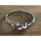 Sterling Silver Pink Marquise Gemstone Ring – Black Spinel & CZ Accents Size 10