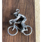 925 Sterling Silver Bicyclist Charm