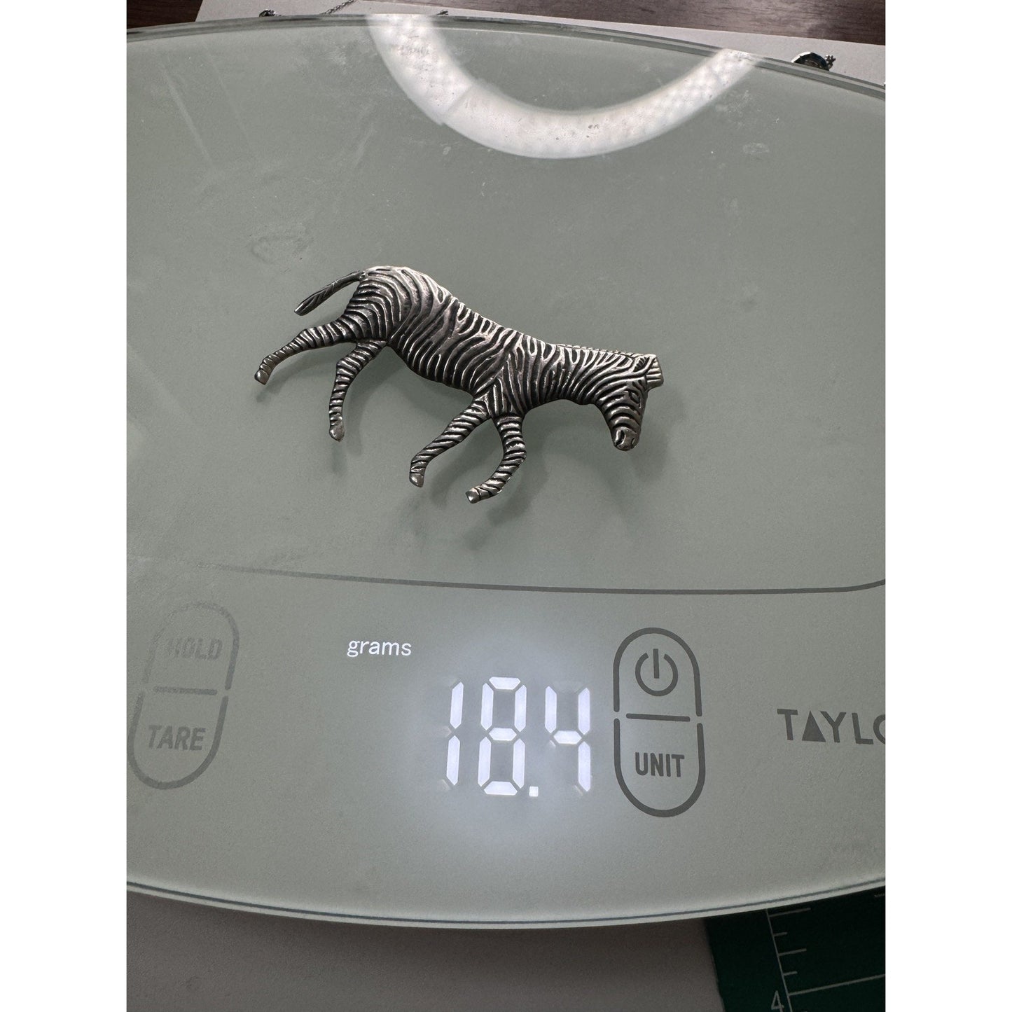 Vintage Taxco Sterling Silver Zebra Brooch Pin 18.4g Signed TSM STER Mexico