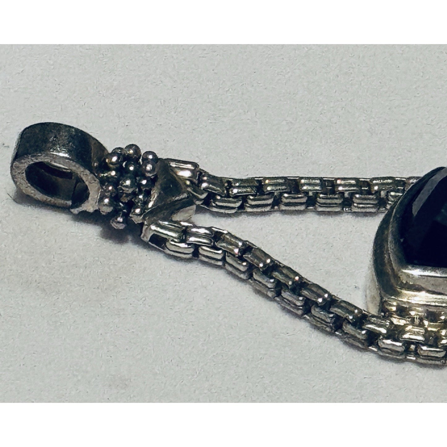 Michael Dawkins 925 Sterling Silver Black Onyx Pendant Enhancer Chain Link 17g