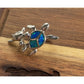 Sterling Silver Blue Opal Turtle Pendant 925 Inlay Sea Turtle Beach Ocean