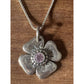 Pandora Sterling Silver Flower With Pink CZ Stone And 925 Necklace 18”, 5.4g