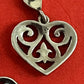 Pre-Owned James Avery Retired Sterling Silver Open Scroll Heart Earrings