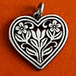 Pre-Owned James Avery Retired Sterling Silver Flower in Bloom Heart Pendant or Charm