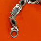 Pre-Owned James Avery Retired Sterling Silver Hammered Onyx Bracelet 7"