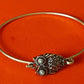 Pre-Owned James Avery Retired Sterling Silver & Turquoise Hook On Owl Bracelet