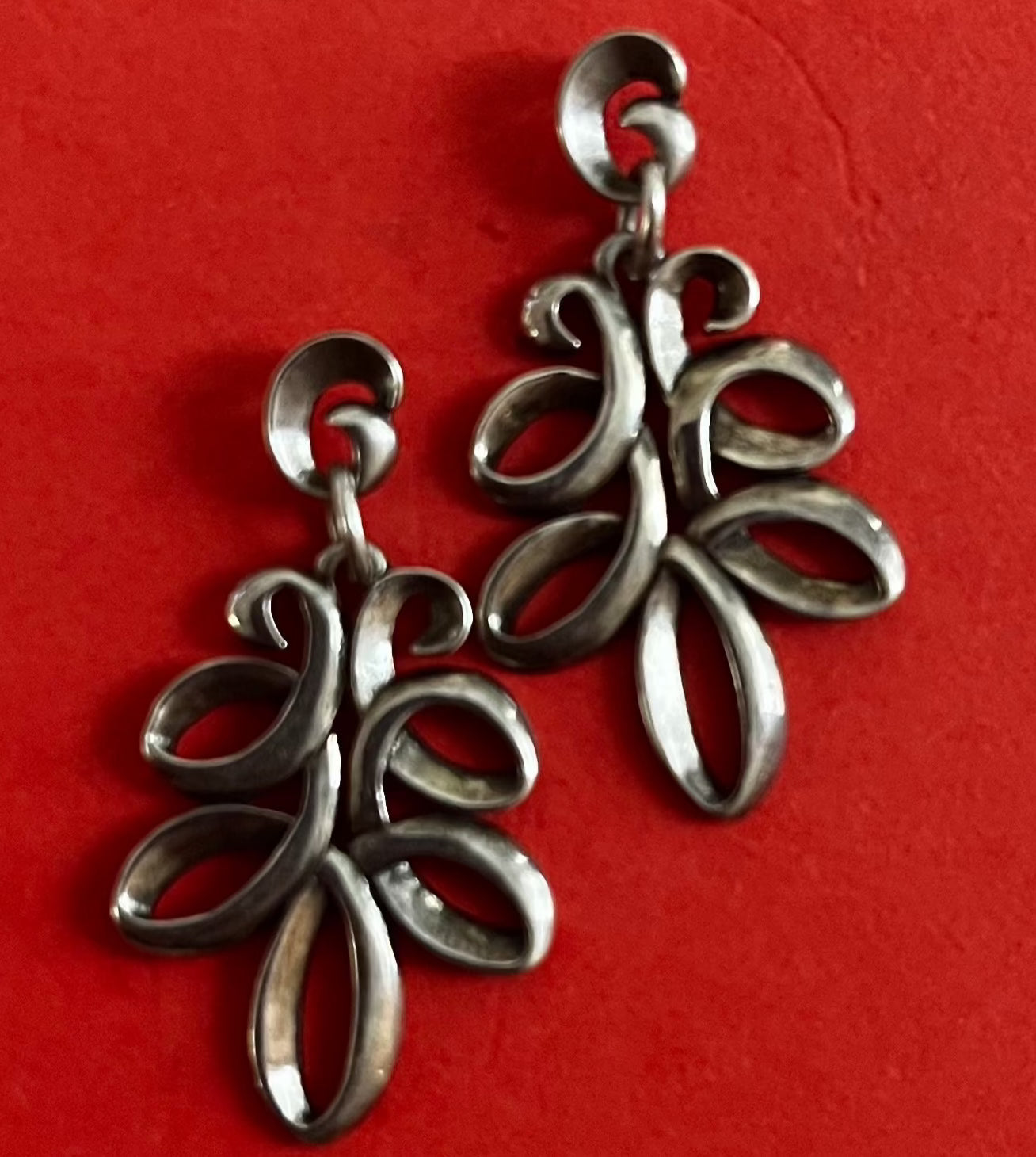 Pre-Owned James Avery Retired Sterling Silver Ribbon Post Earrings