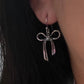 Pre-Owned James Avery Retired Sterling Silver Large Bow Dangle Drop Hook Earrings