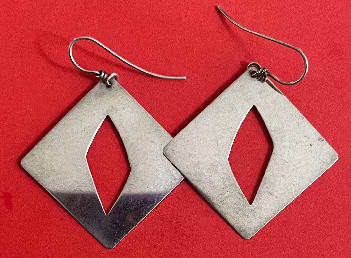 Pre-Owned James Avery Retired Sterling Silver Forged Geometric Earrings