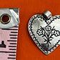 Pre-Owned James Avery Retired Sterling Silver Vintage Floral Heart Pendant (Small)