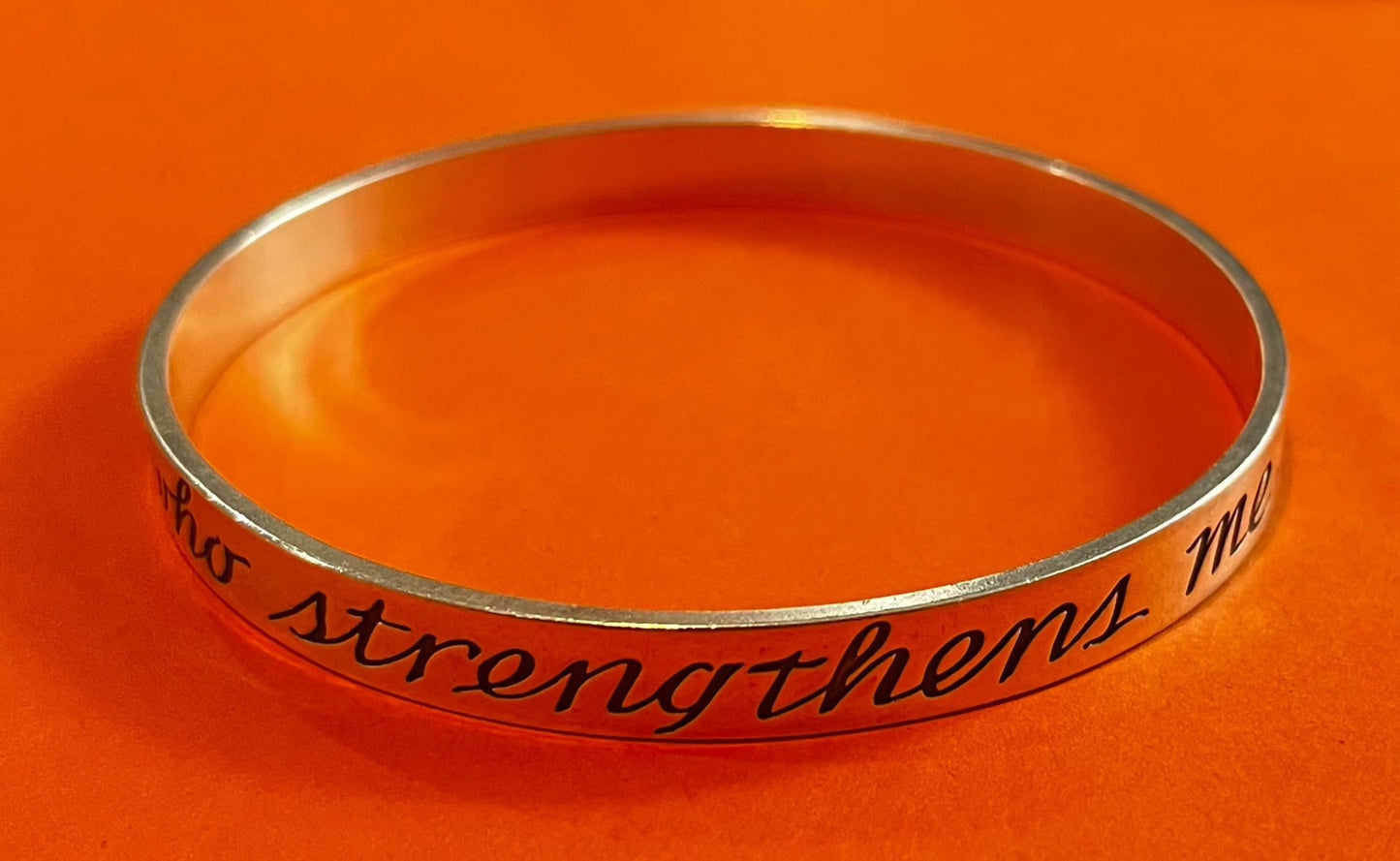 Pre-Owned James Avery Retired Sterling Silver Philippians 4:13 I Can Do All Things Bangle