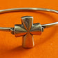 Pre-Owned James Avery Retired Sterling Silver St Teresa Cross Hook On Bracelet