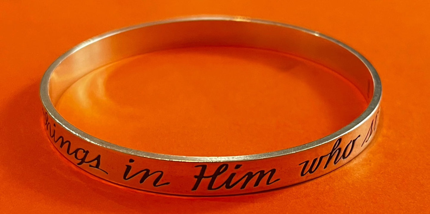 Pre-Owned James Avery Retired Sterling Silver Philippians 4:13 I Can Do All Things Bangle