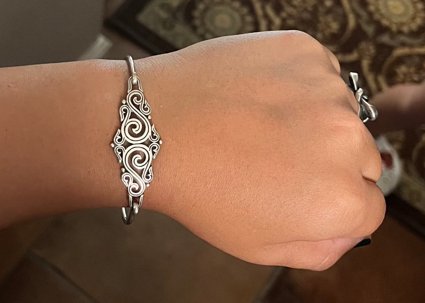 JAMES AVERY Sterling Silver Hook On Bangle Bracelet for Charms