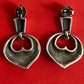 Pre-Owned James Avery Retired Sterling Silver Open Heart Beaded Post/Dangle Earrings