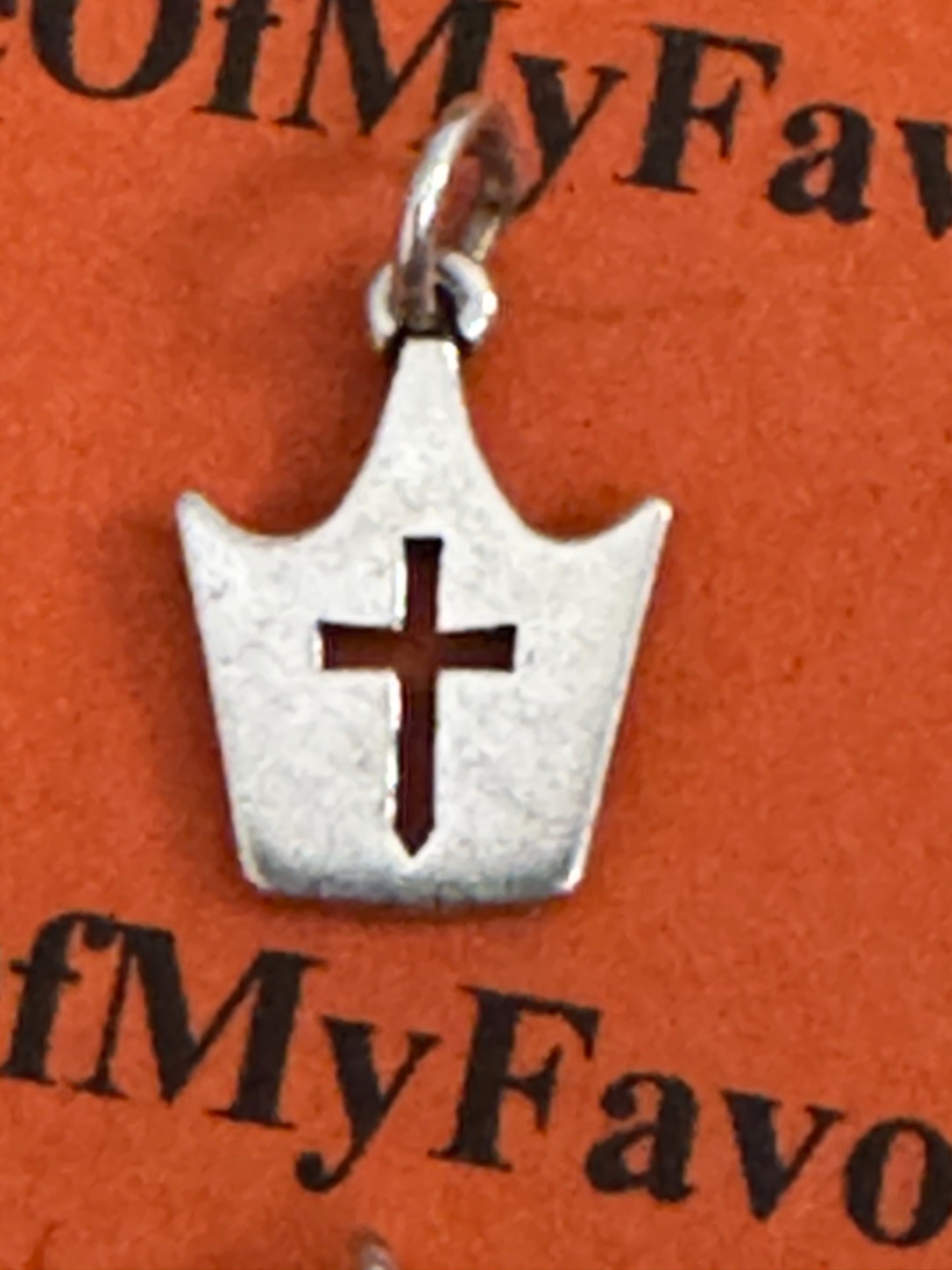 Pre Owned James Avery Retired Hard To Find Christ Is King Crown Cross Silver Charm