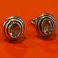 Pre-Owned James Avery Retired HTF Sterling Silver and 14k Gold Topaz Christina Earrings